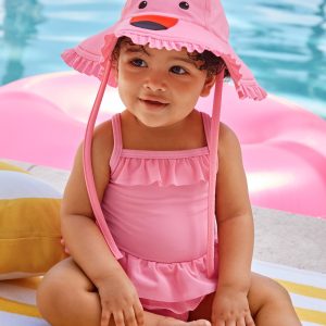 Baby One-Piece Flamingo Swimsuit & Swim Hat Set