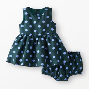 Baby Sleeveless Polka Dot Dress & Bloomers Set