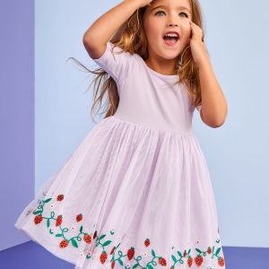 Tulle Embroidered Skater Dress