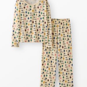 Women's Peanuts Holiday Wide Leg Pajama Set