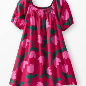Puff Sleeve Challis Dress