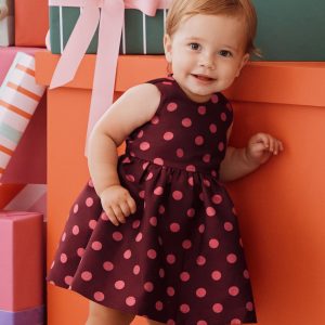 Baby Sleeveless Polka Dot Dress & Bloomers Set
