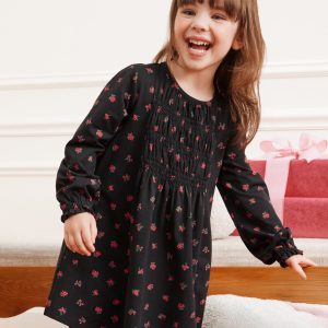 Balloon Sleeve Smocked Dress