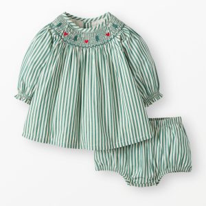 Baby Holiday Embroidered Dress & Bloomers Set
