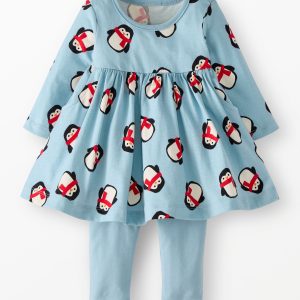 Baby Holiday Long Sleeve Everywhere Dress & Leggings Set