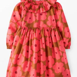 Long Sleeve Twill Collared Dress with Pockets
