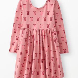 Holiday Long Sleeve Skater Dress with Pockets