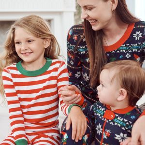 Kids Striped Long John Pajama Set