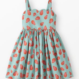 Sleeveless Scalloped Skater Dress with Pockets