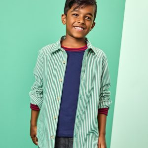 Relaxed Fit Poplin Button Up Shirt