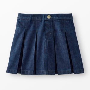 Pleated Denim Skirt