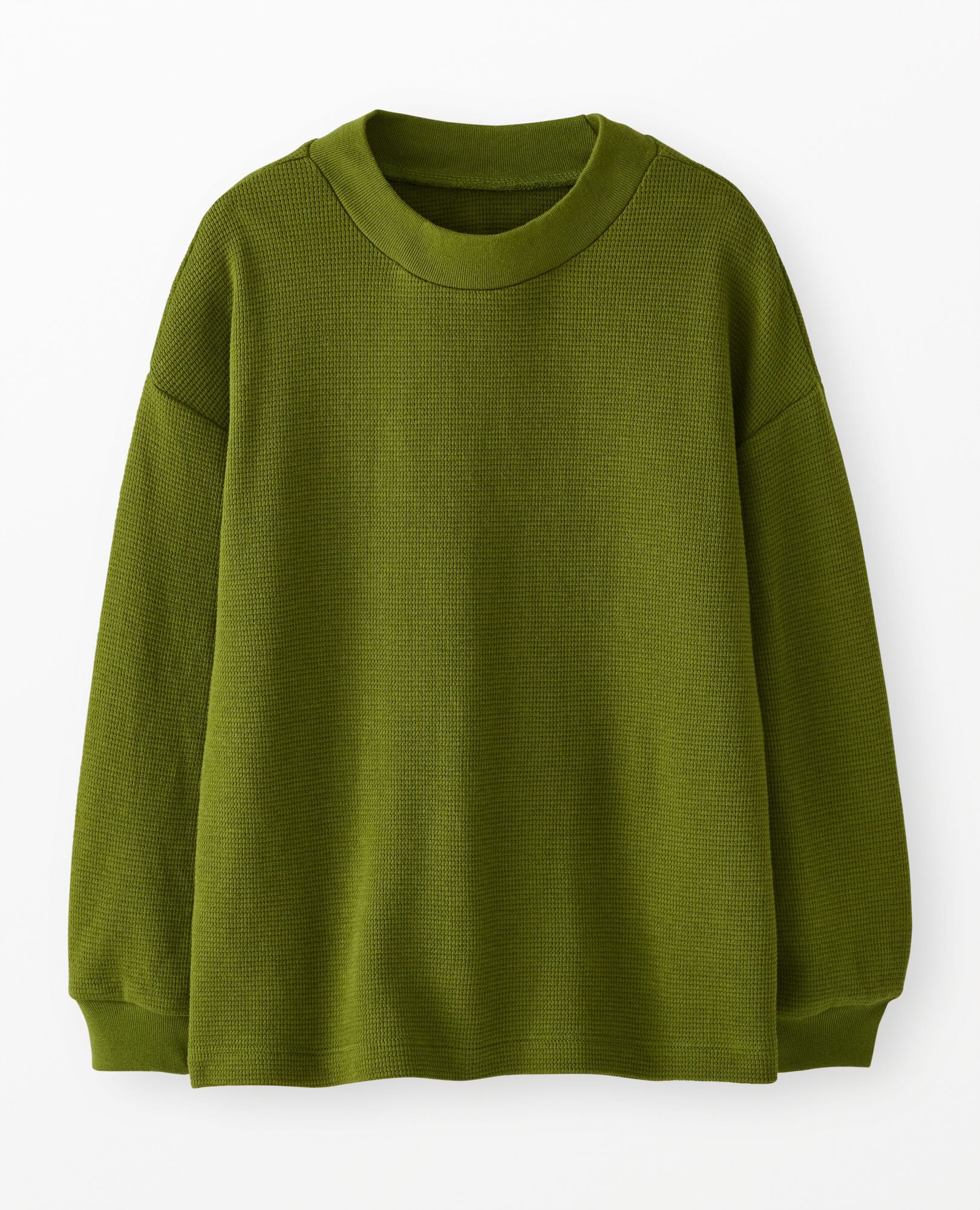 Long Sleeve Oversized Waffle Crewneck - Image 3