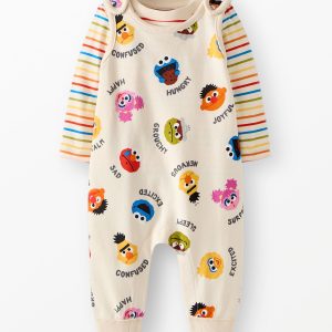 Baby Sesame Street T-Shirt & French Terry Overalls Set