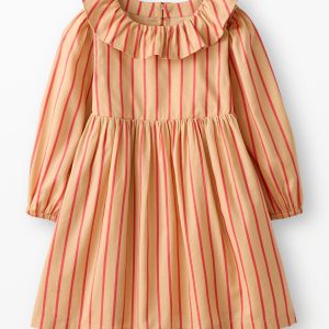 Long Sleeve Collared Twill Dress with Pockets