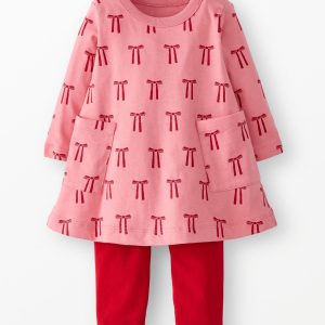 Baby Holiday Long Sleeve Pocket Dress & Leggings Set